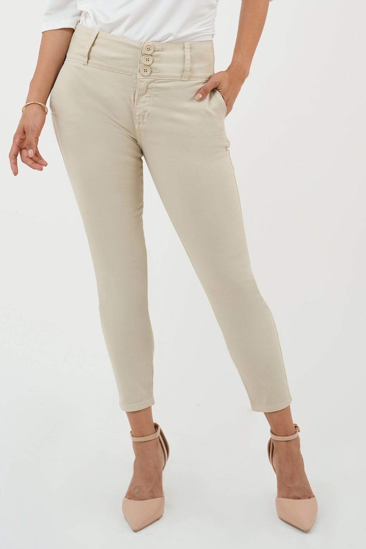Pantalón Básico Pretina Ancha PAN05128DRIBEI30