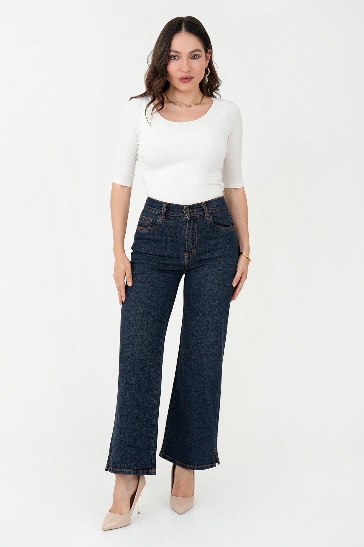 Pantalón Recto de Denim PAN06155DENAZL28