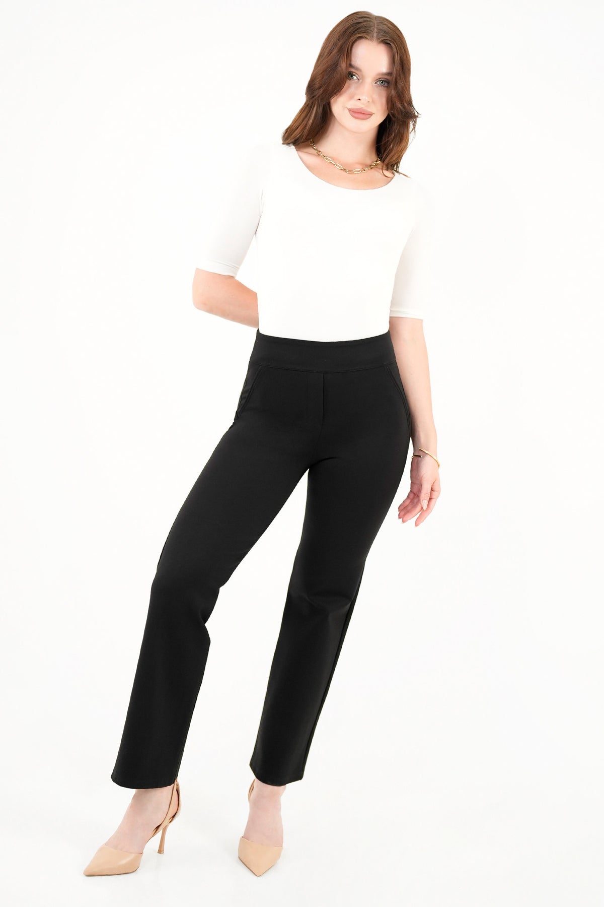 Pantalón moda con bolsillo simulado PAN07079LMANEGME