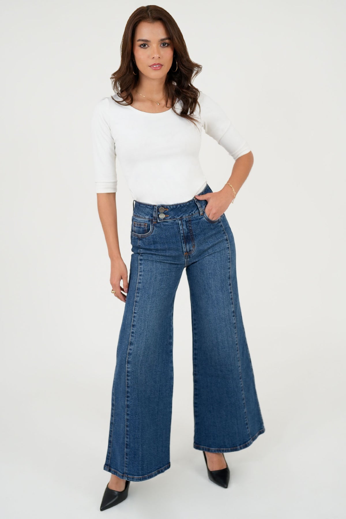 Pantalón Denim Palazo PAN08111DENAME34