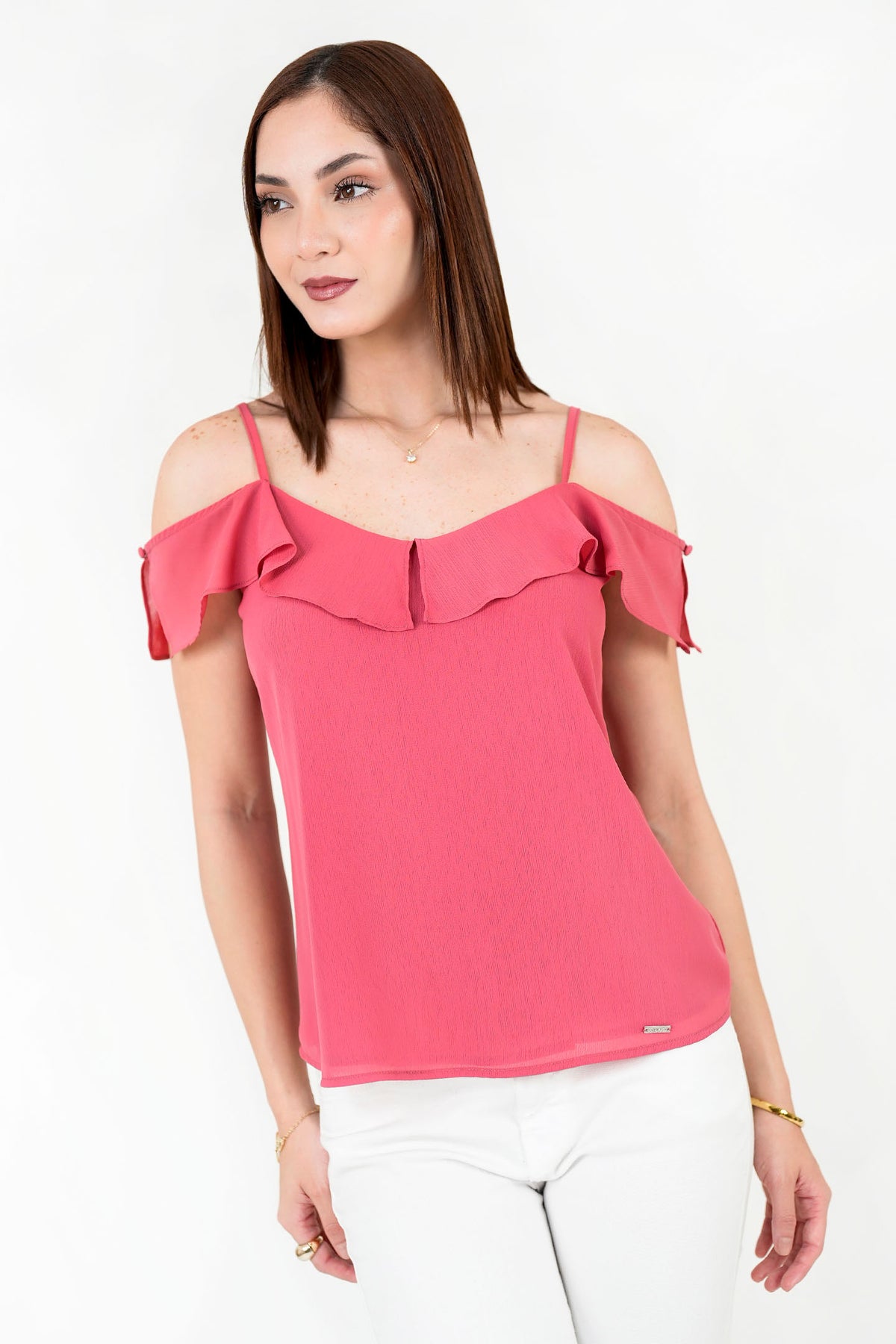 Blusa Gasa Hindú con Ruffle BLU08099GAHFRQLA