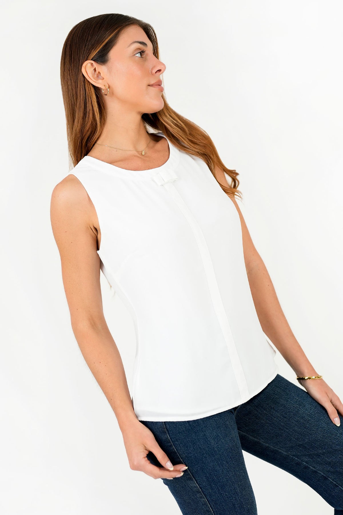 Blusa Gasa Crepé Escote Ojal con Lazo BLU08079GCPHUELA