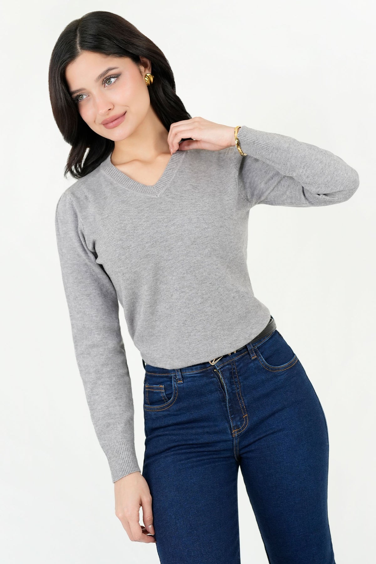 Chompa Cuello V Hilo Viscosa CHO09146HVZMLGSM
