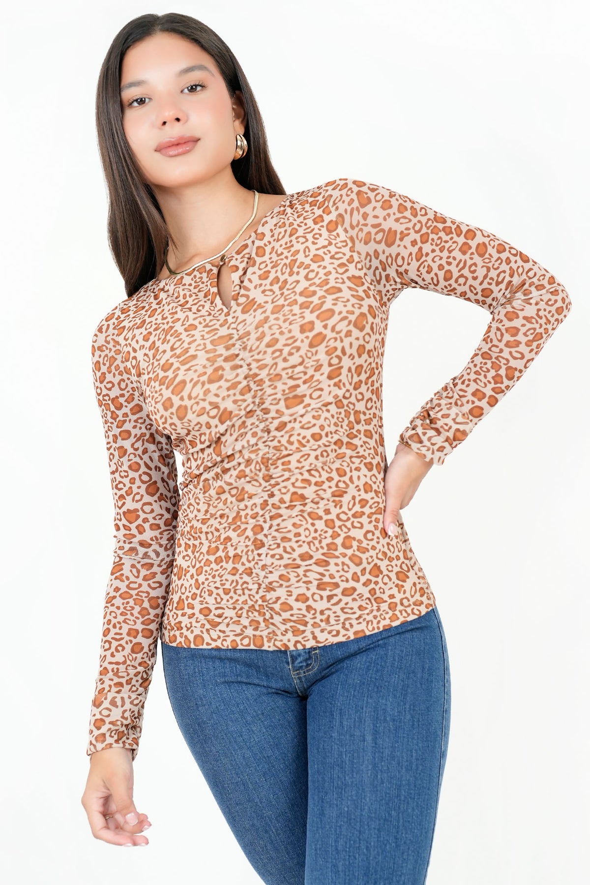 Polo Manga Larga Tull Estampado Escote Ojal POL09064TUEBEIME