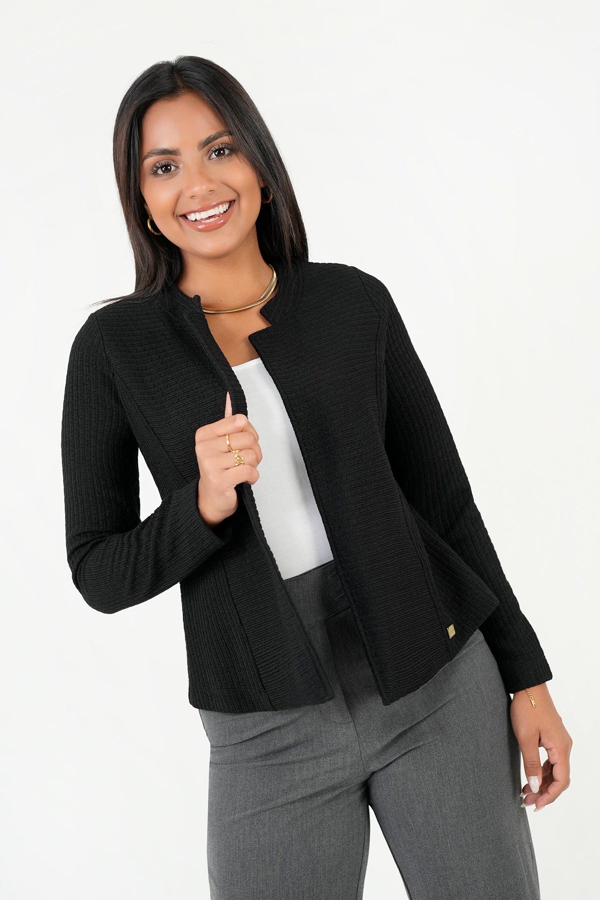 Chaqueta Corta Manga Larga Chompero CHQ09001CHPNEGSM