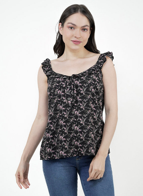 Top Cuello Fruncido Bobos Floral