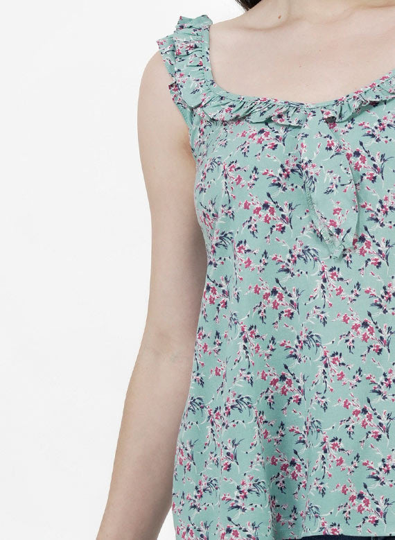 Top Cuello Fruncido Bobos Floral