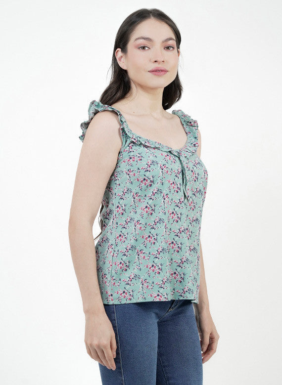 Top Cuello Fruncido Bobos Floral
