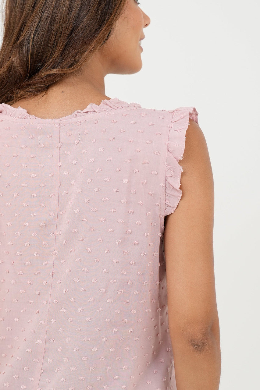 Blusa Manga Cero Pechera Delicada