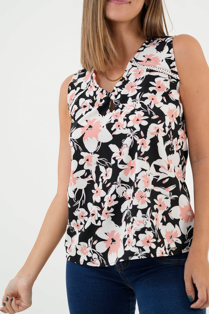 Blusa Manga Cero Bolillo Decorativo