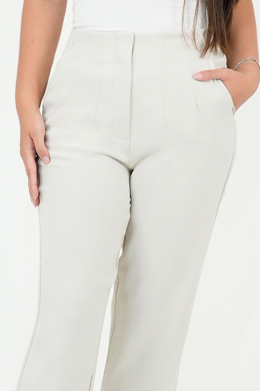 Pantalón Tela Verona con Pinzas y Bolsillos Laterales