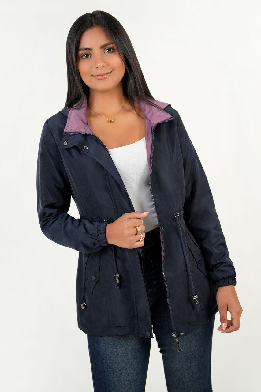 Casaca Reversible Impermeable con Capucha