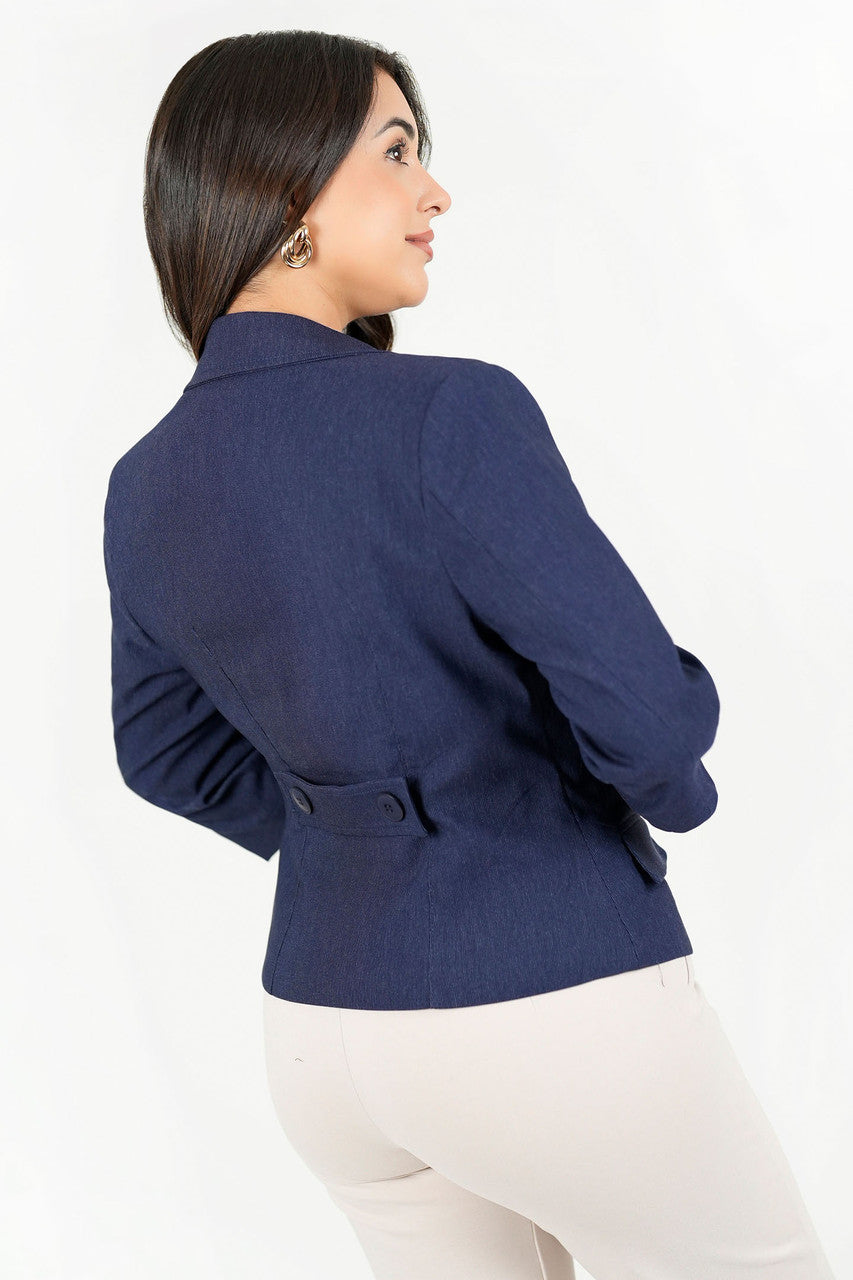 Chaqueta corta forrada en Stone Milenio con solapa y manga 3/4