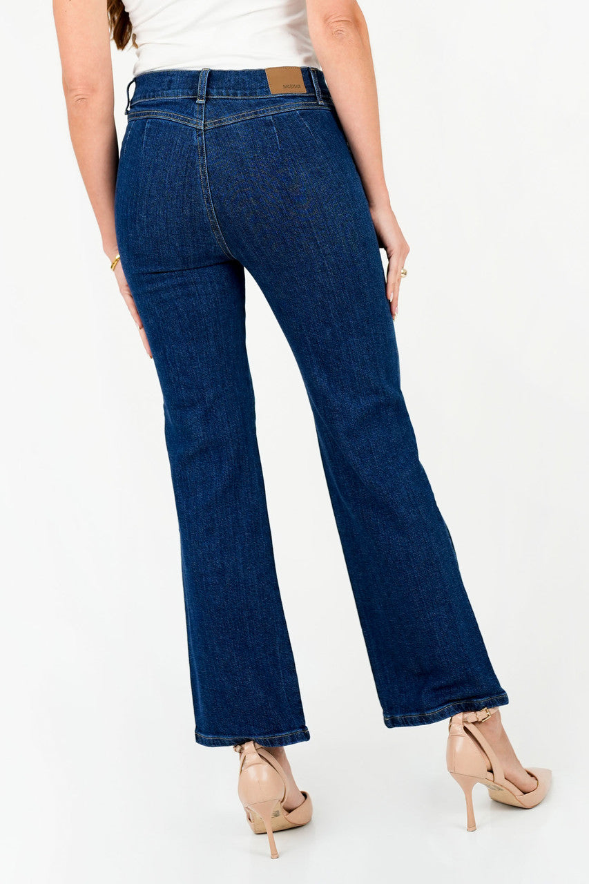 Pantalón Recto Denim con Vivo Lateral