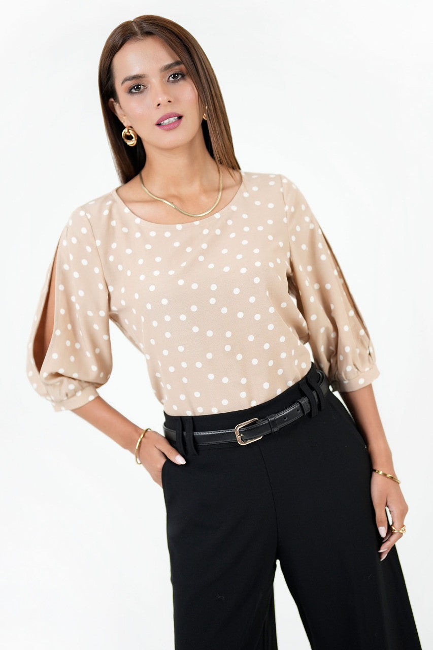 Blusa Manga 3/4 Abullonada