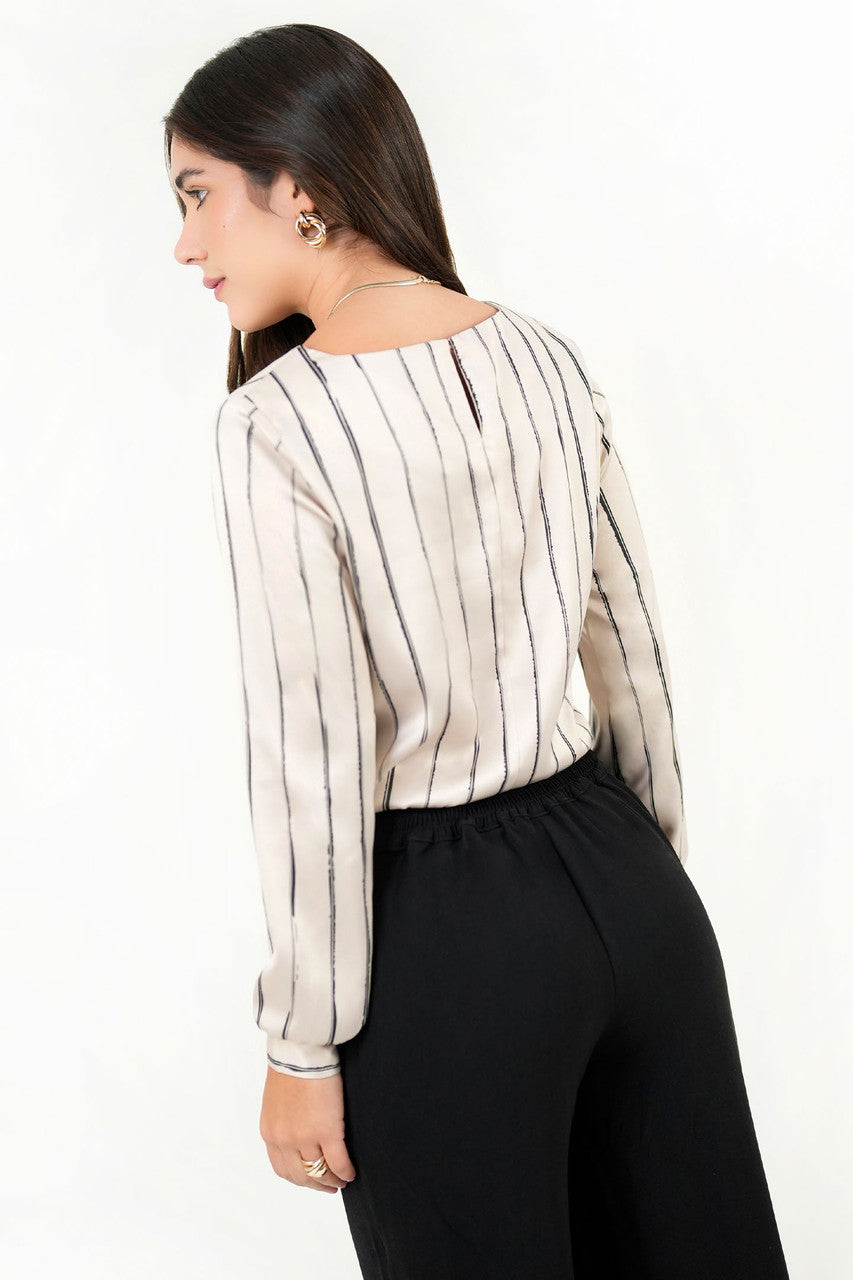 Blusa Manga Larga Satin Estampado