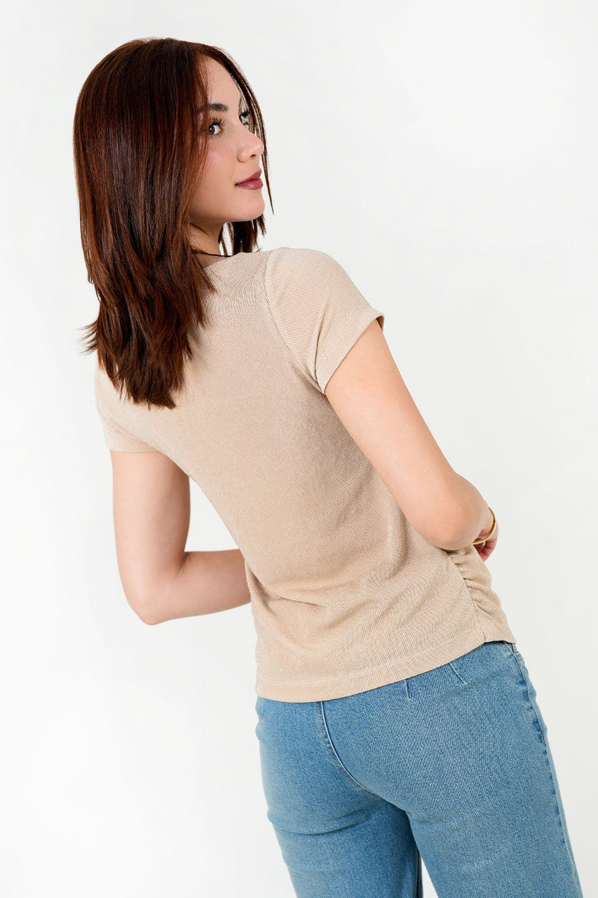 Polo Escuba Crepé Lurex con Abertura Ojal
