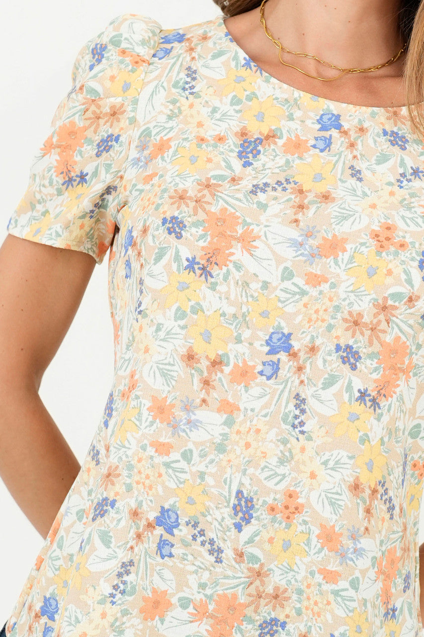 Blusa Vienna Lino Manga Princesa Escote Ojal