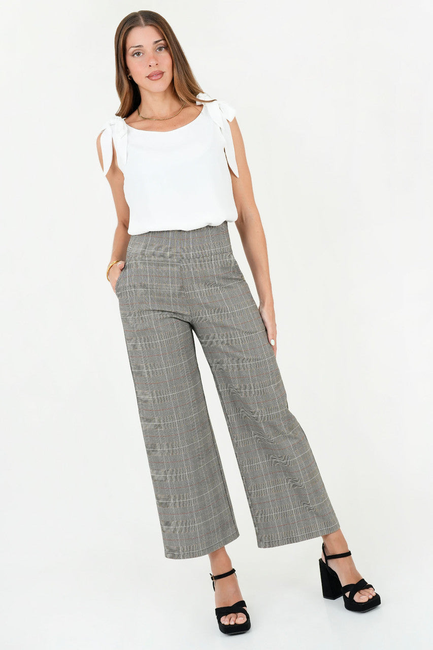 Pantalón Palazo Stone Pretina Elasticada con Bolsillos