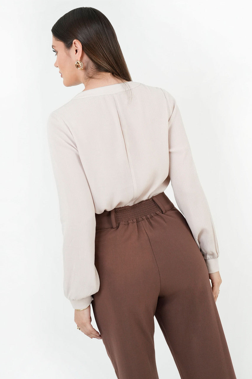 Blusa manga larga en tela Hindu
