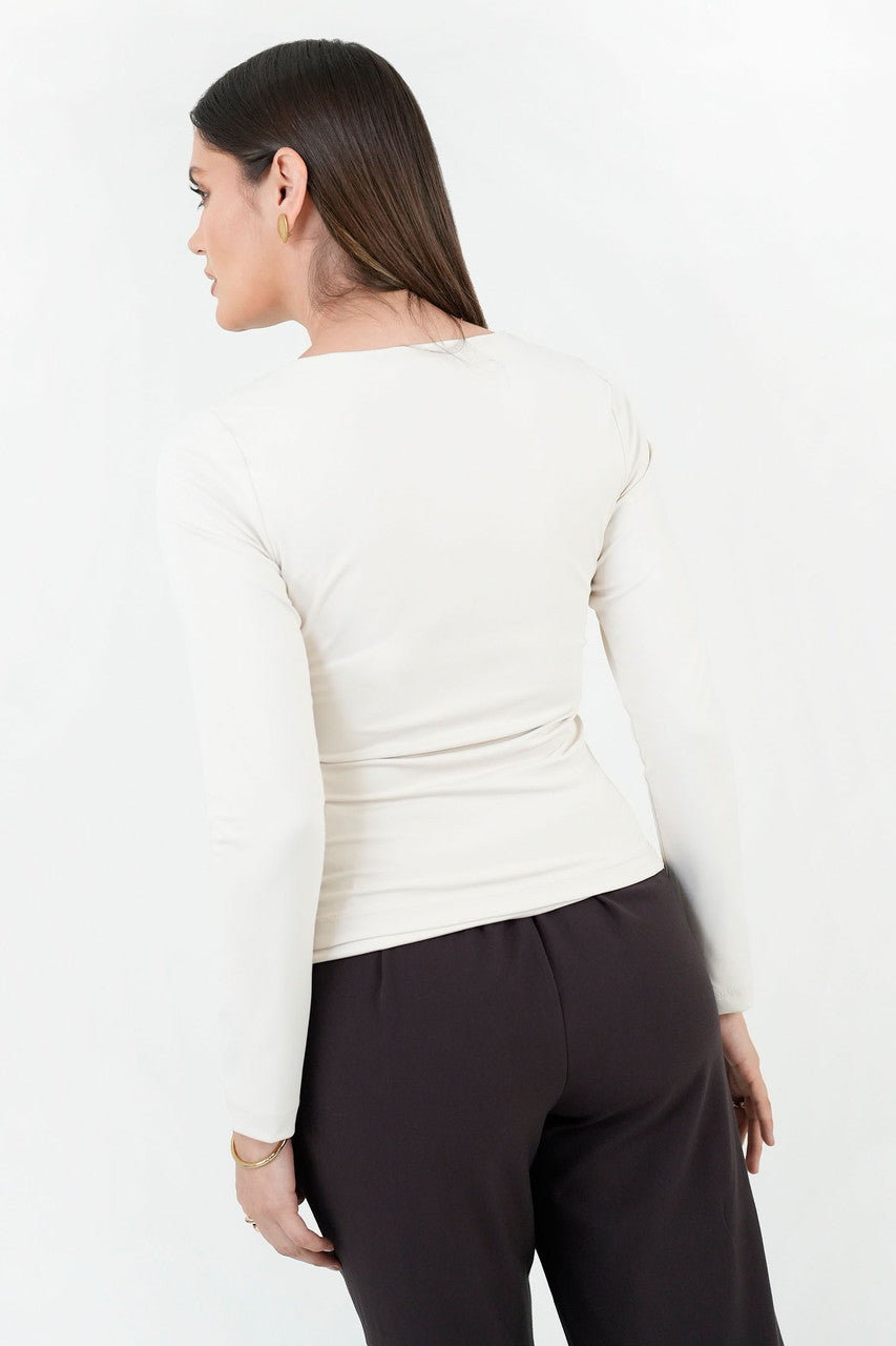 Polo Manga Larga Lycra con Escote Cruzado