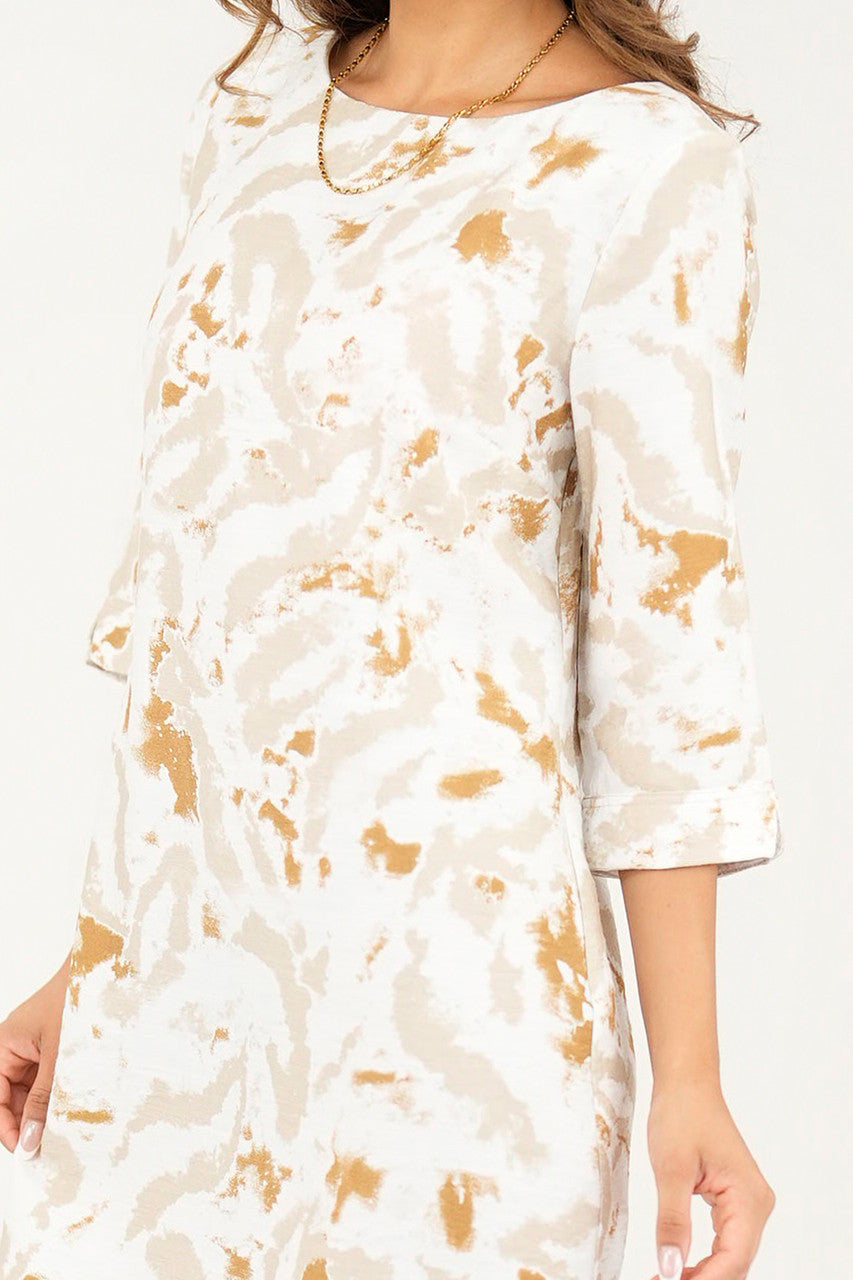 Vestido manga 3/4 escote ojal