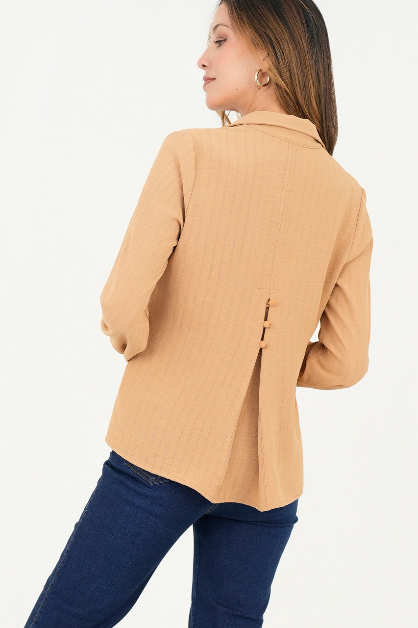 Blusa manga larga cuello sport