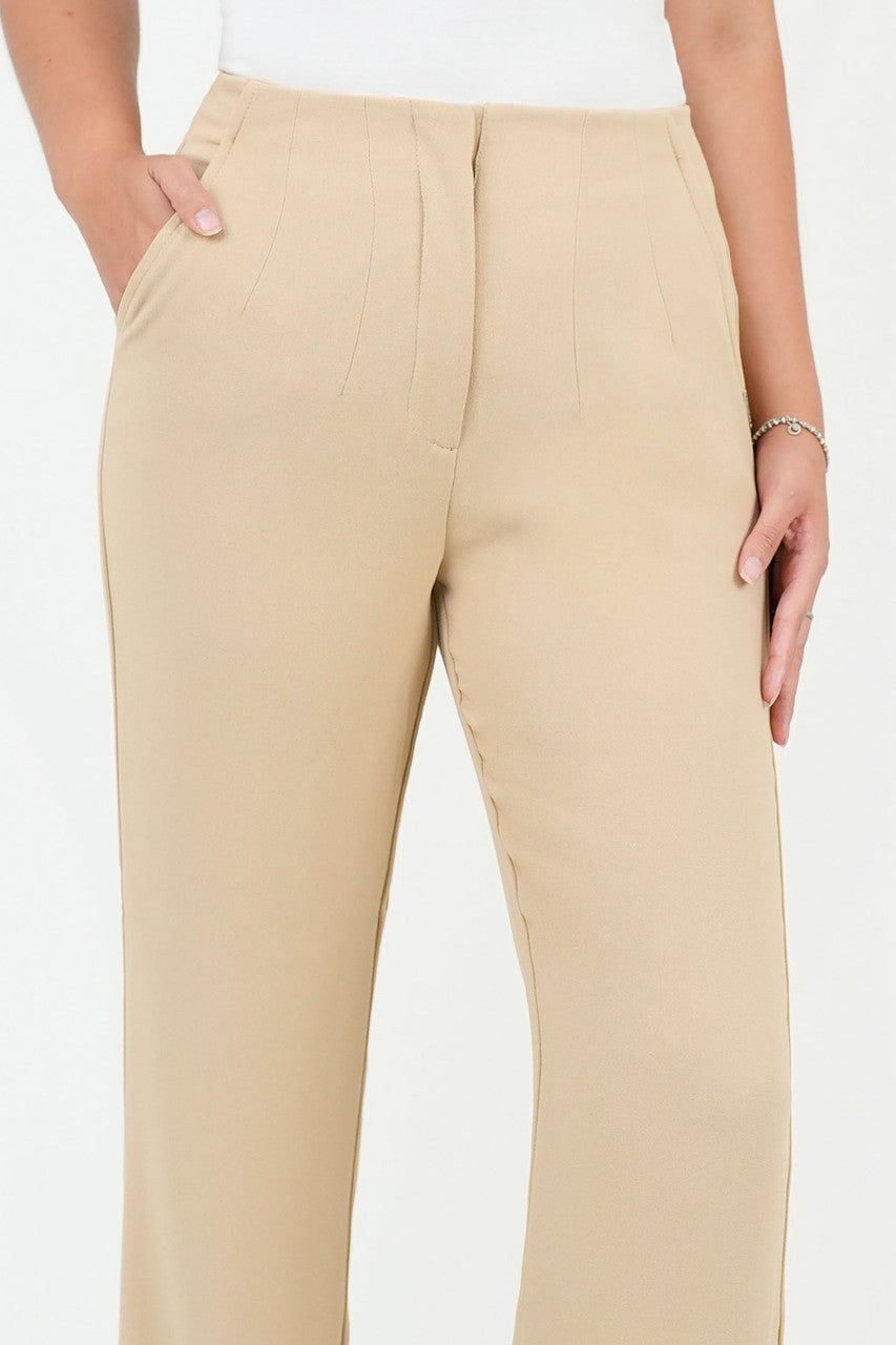 Pantalón Tela Verona con Pinzas y Bolsillos Laterales