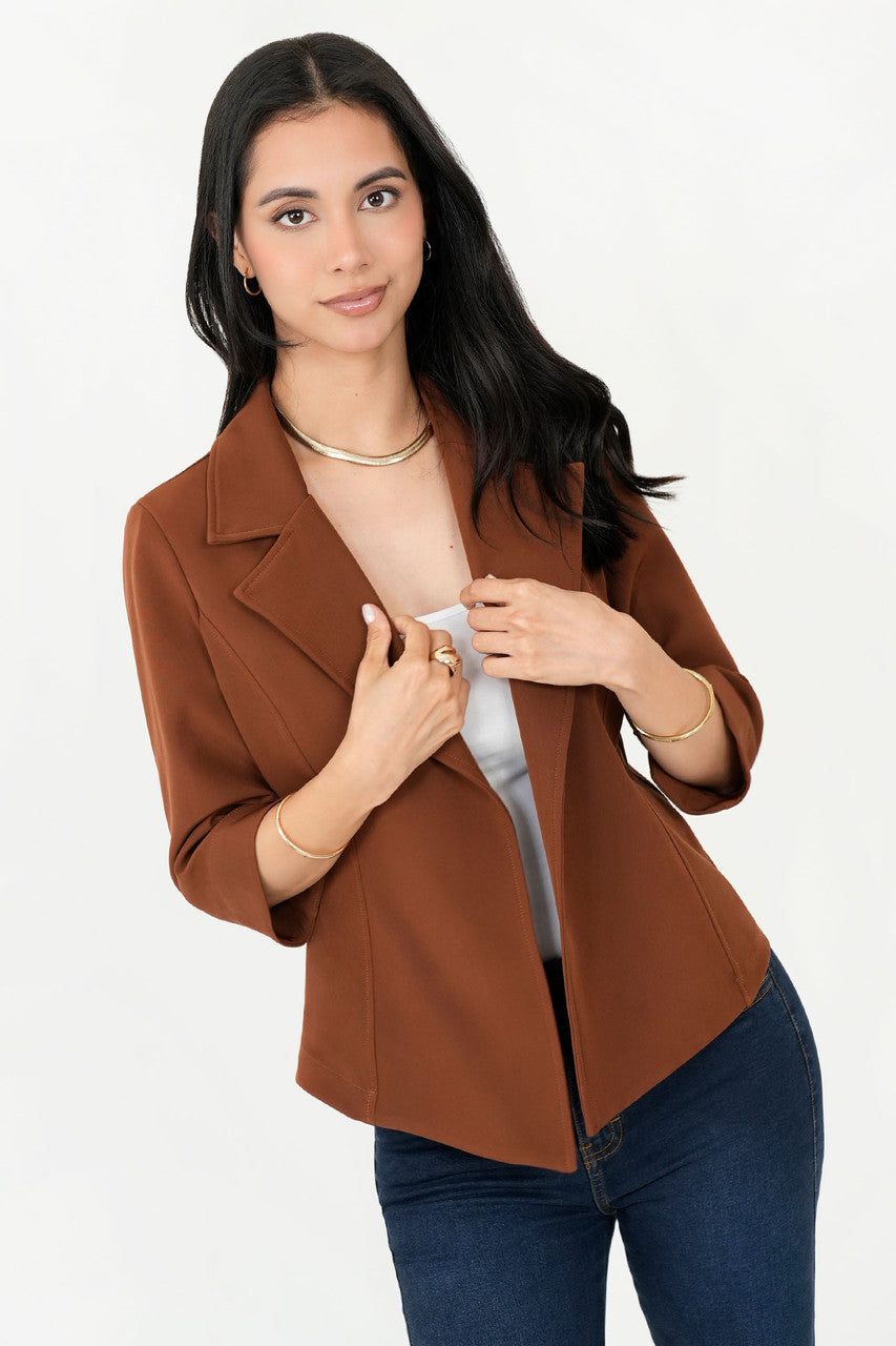 Chaqueta Manga 3/4 con Solapa de Muesca