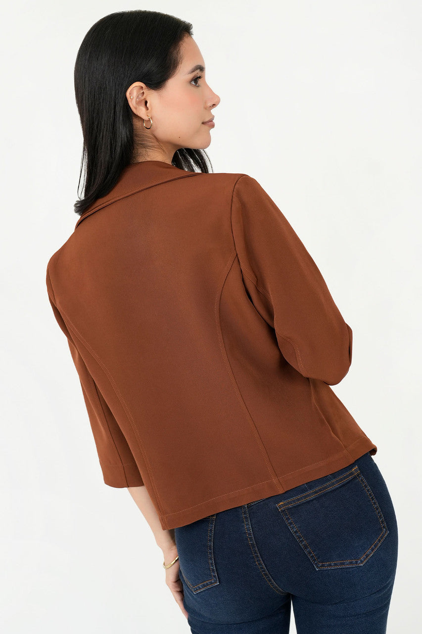 Chaqueta Manga 3/4 con Solapa de Muesca