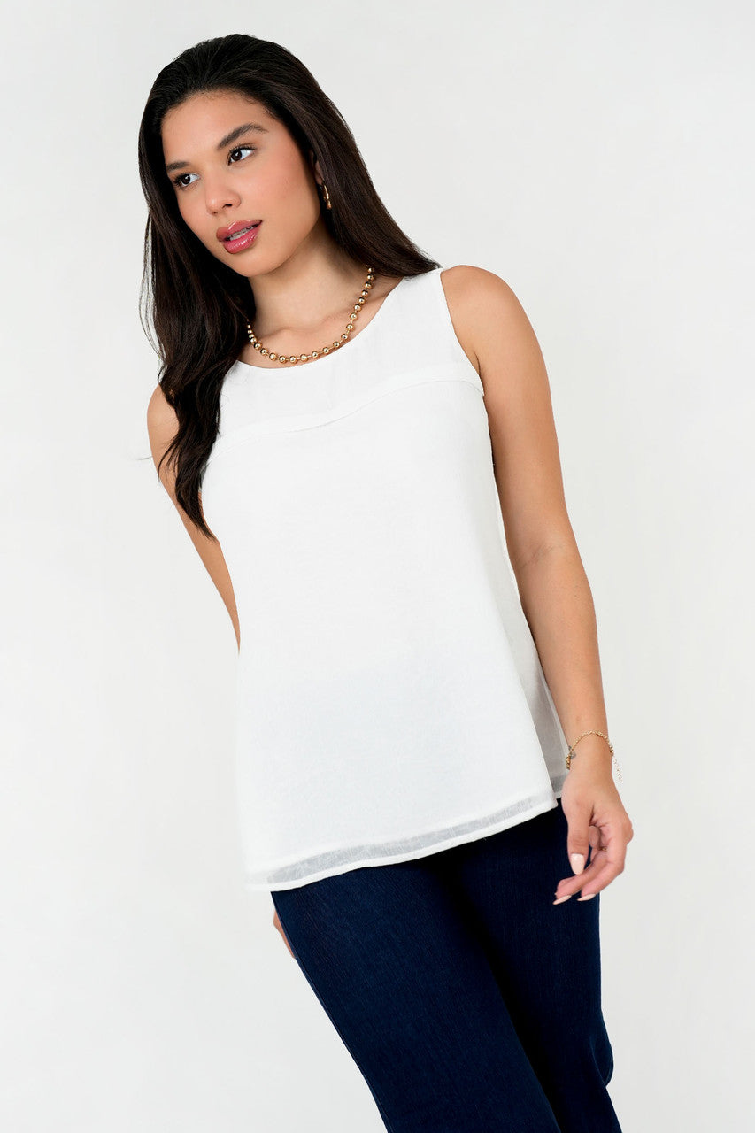 Blusa Gasa Craquelada Escote Ojal con Bastón