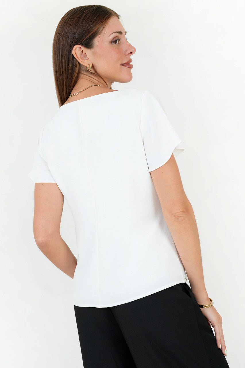 Blusa Manga Corta Campanita Seda Licrada