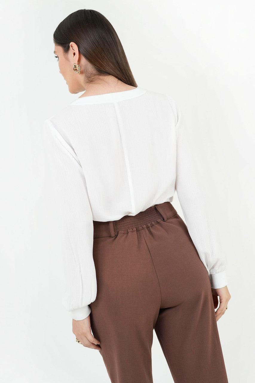 Blusa manga larga en tela Hindu