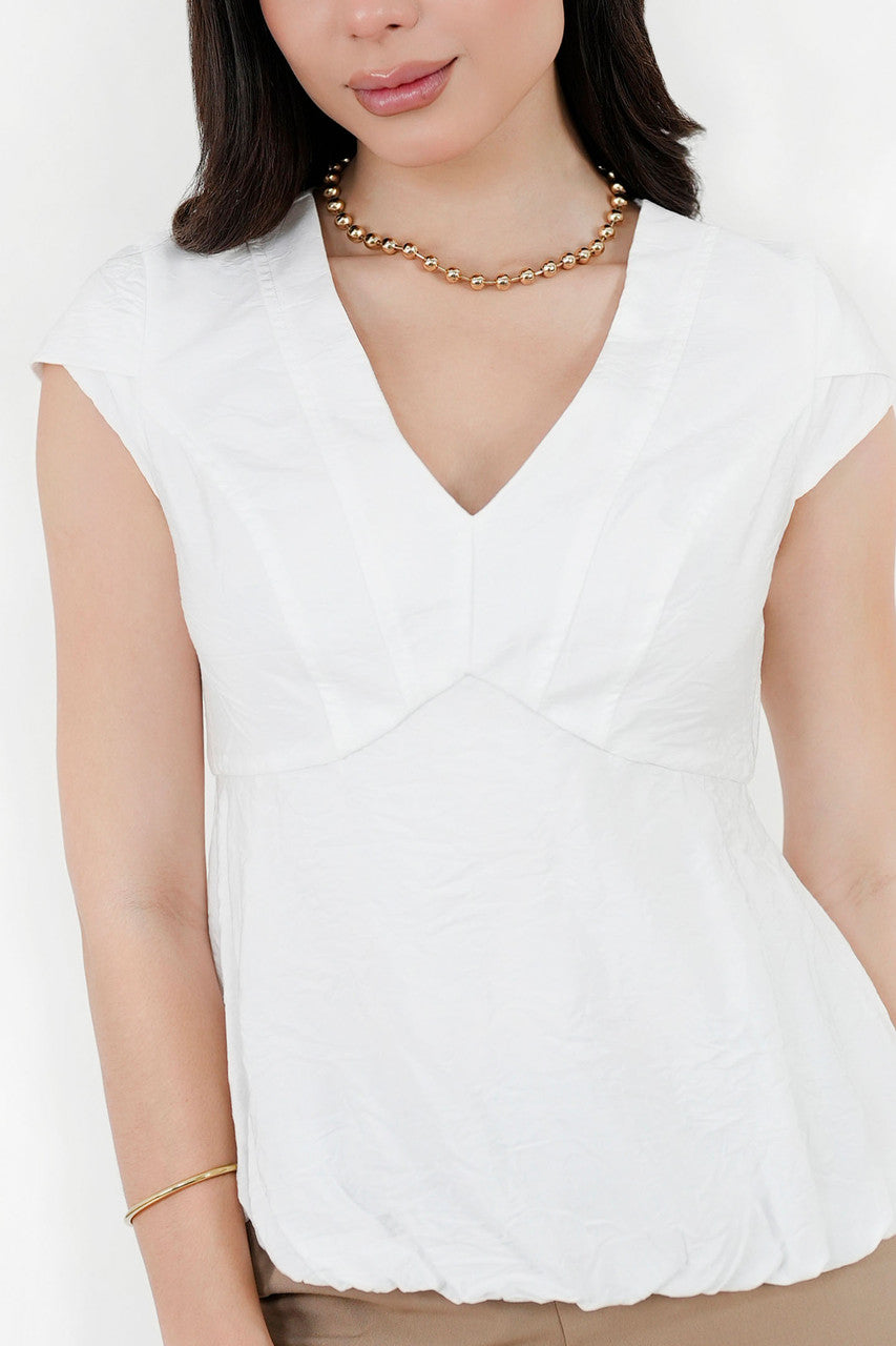 Blusa Manga Corta Seda Bali Manga Tulipán