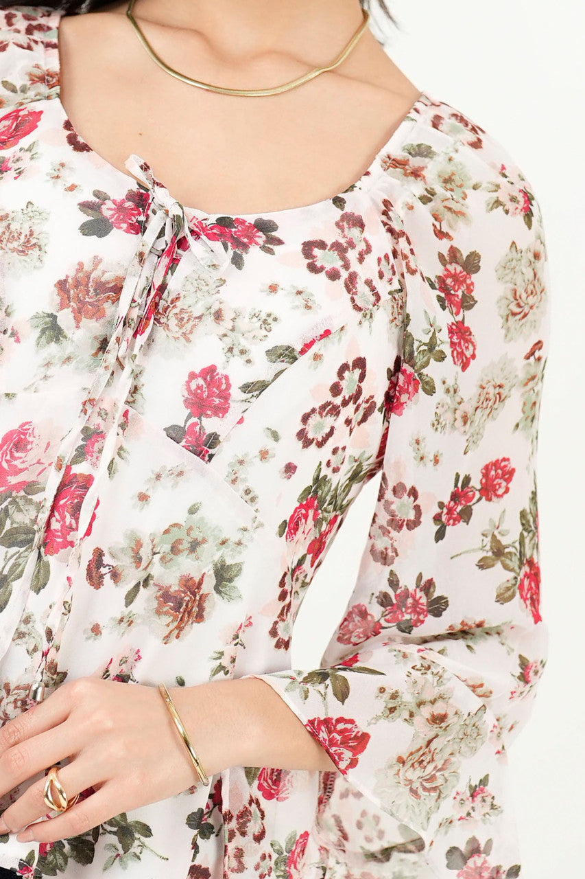 Blusa Escote Redondo Manga 3/4 Acampanada