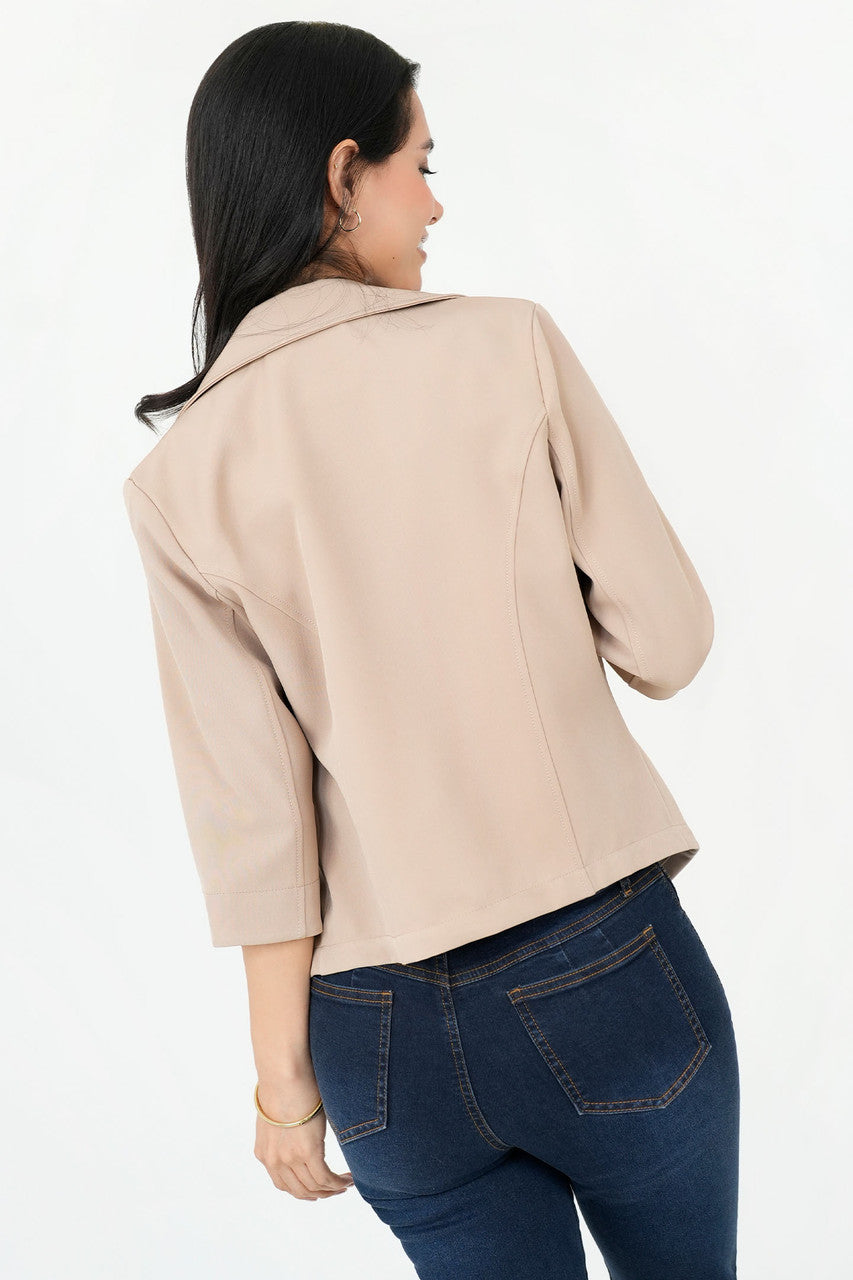 Chaqueta Manga 3/4 con Solapa de Muesca
