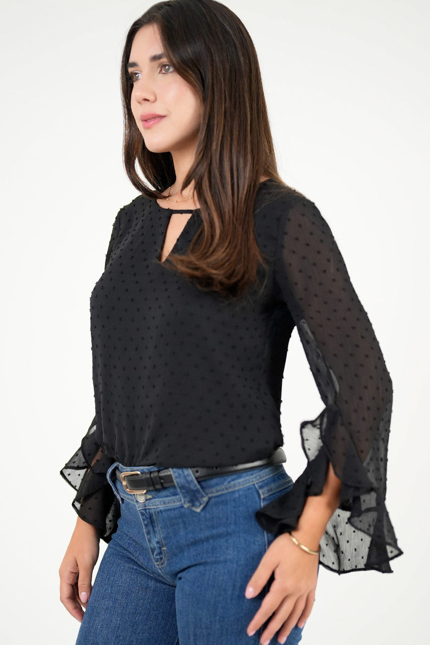 Blusa Manga Larga Gasa Plumetí