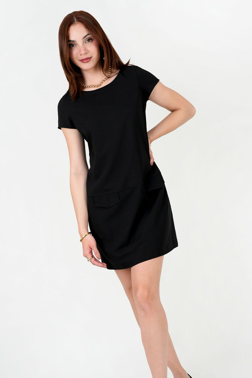 Vestido Rayón Escote Ojal con Tapitas