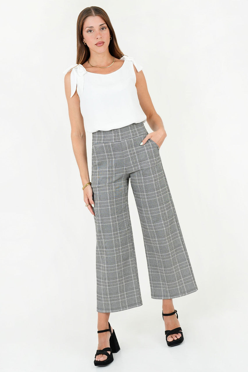 Pantalón Palazo Stone Pretina Elasticada con Bolsillos