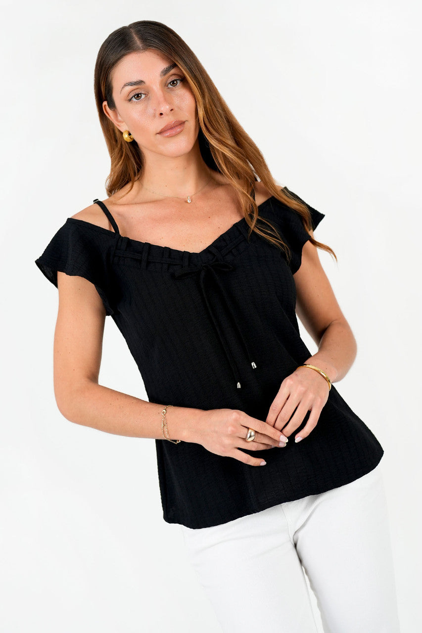 Blusa Vienna Labrada Off Shoulder Escote V