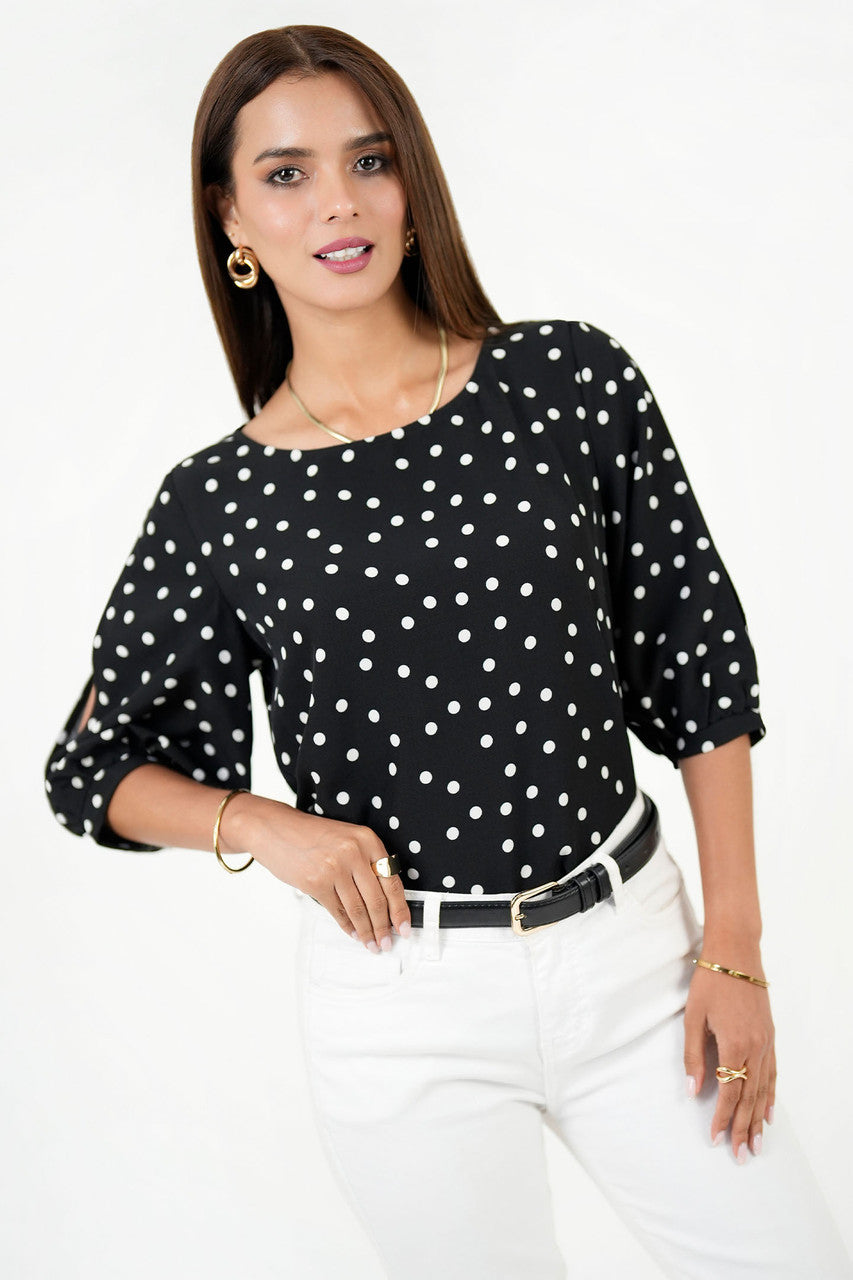 Blusa Manga 3/4 Abullonada