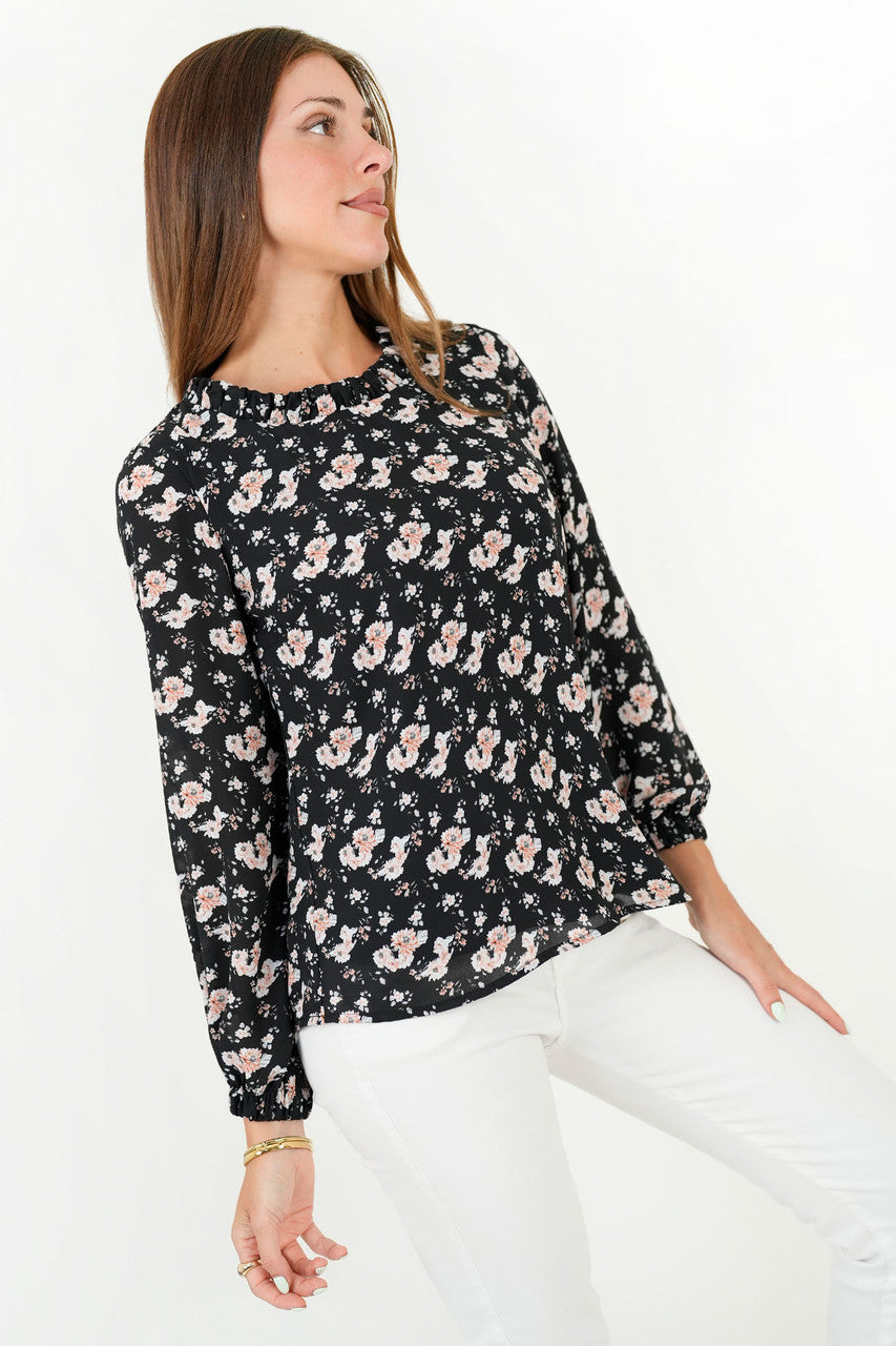 Blusa Manga Larga Gasa Estampada