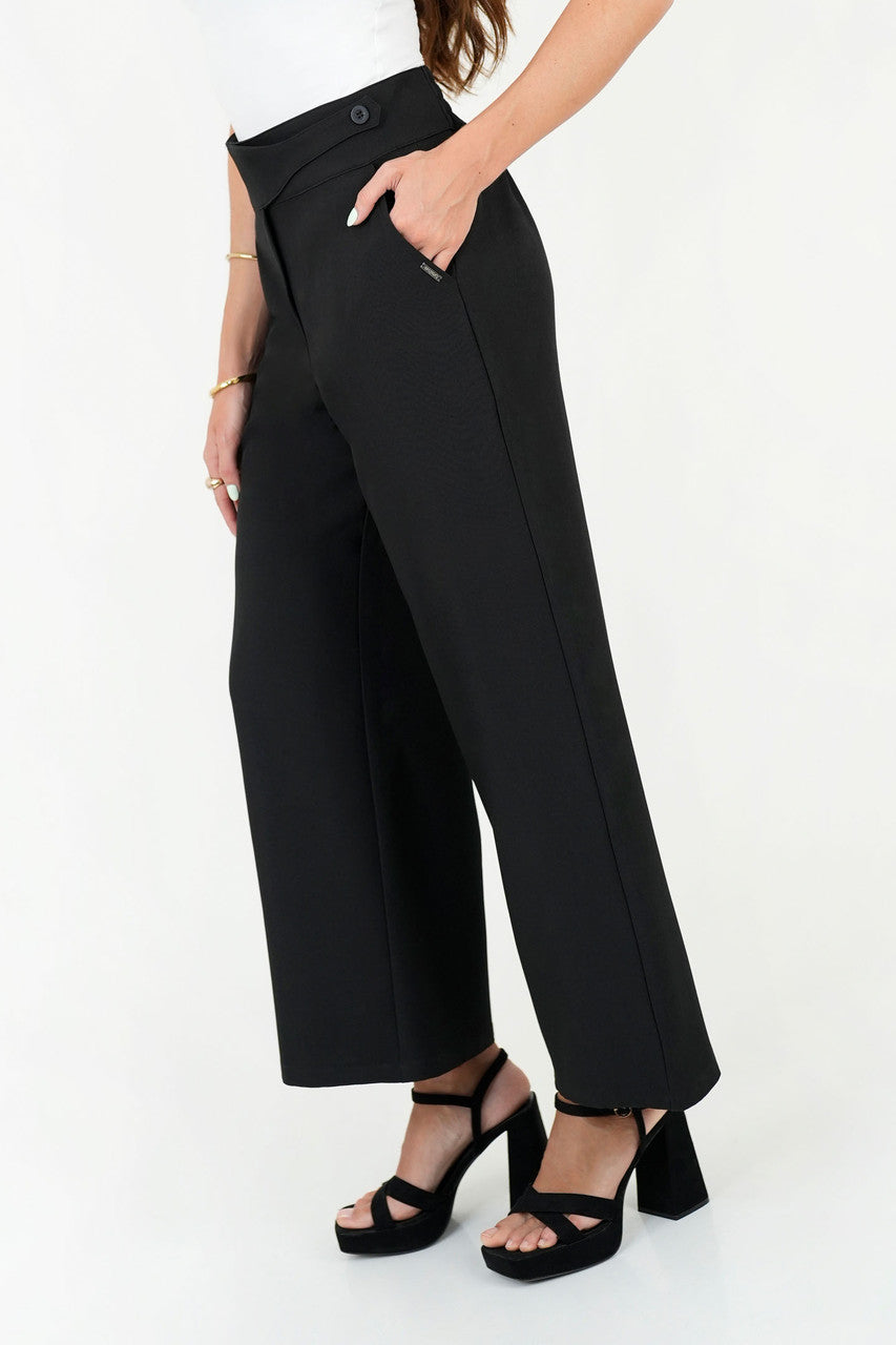 Pantalón Palazo con Pretina Cruzada