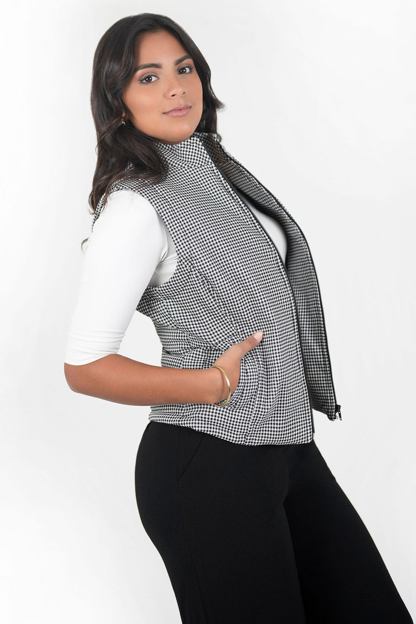Chaleco corto acolchado Mini Vichi con cuello alto