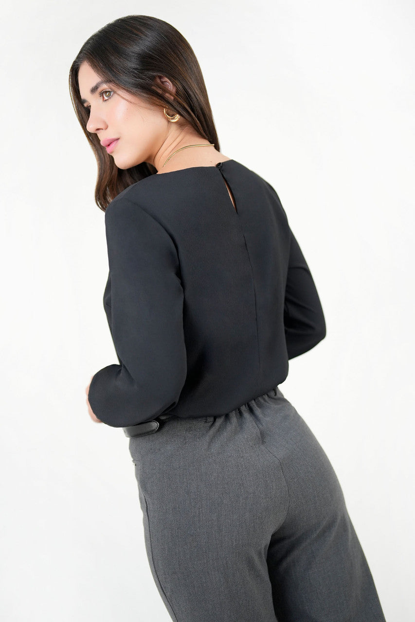 Blusa Manga Larga Gasa Crepe