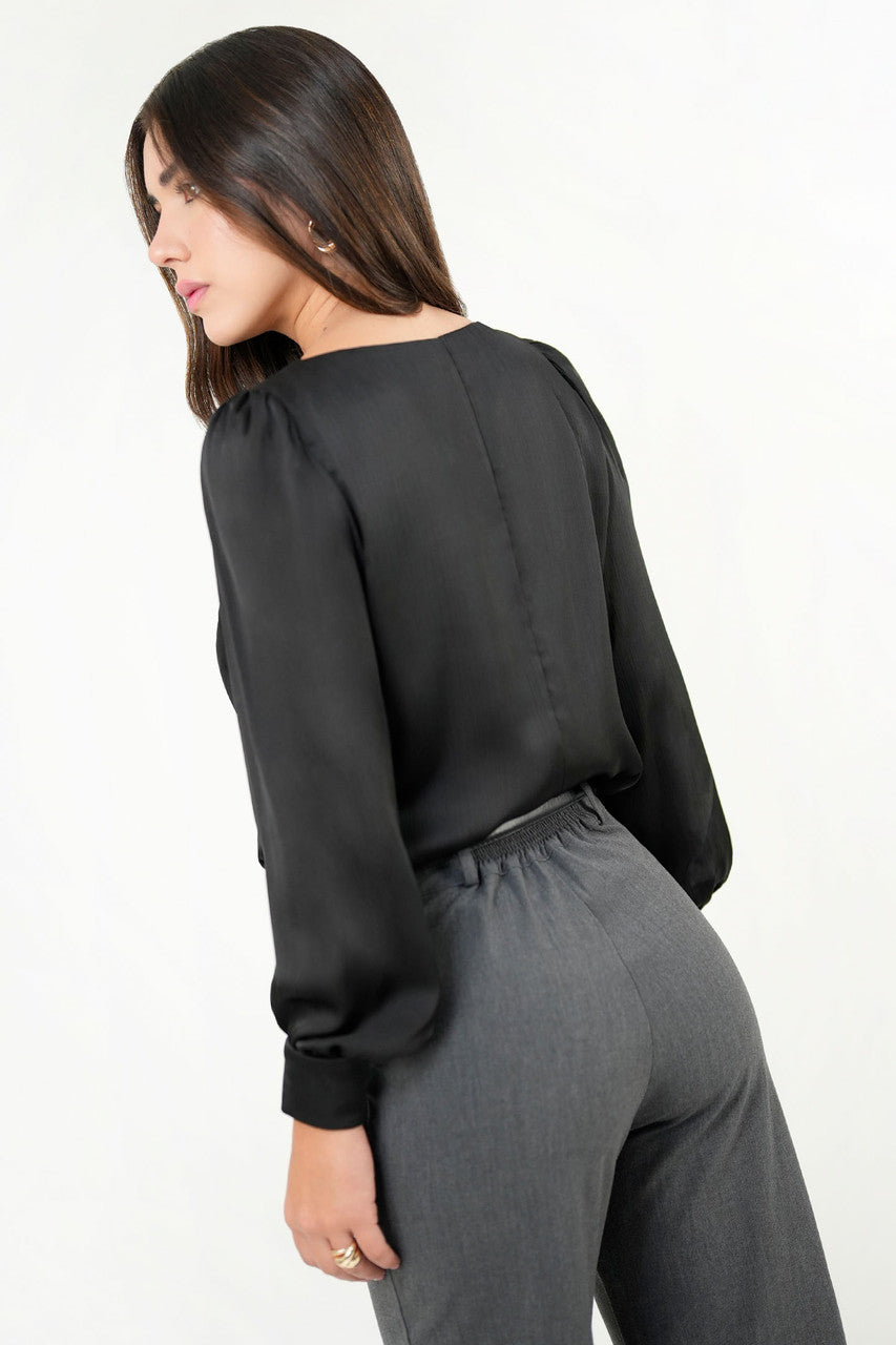 Blusa Manga Larga Satin Hindu