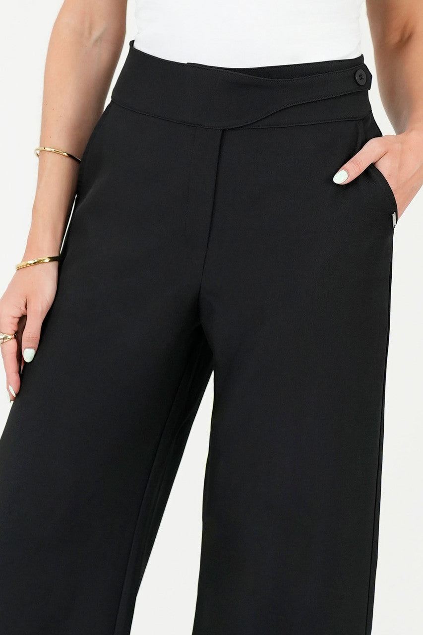 Pantalón Palazo con Pretina Cruzada
