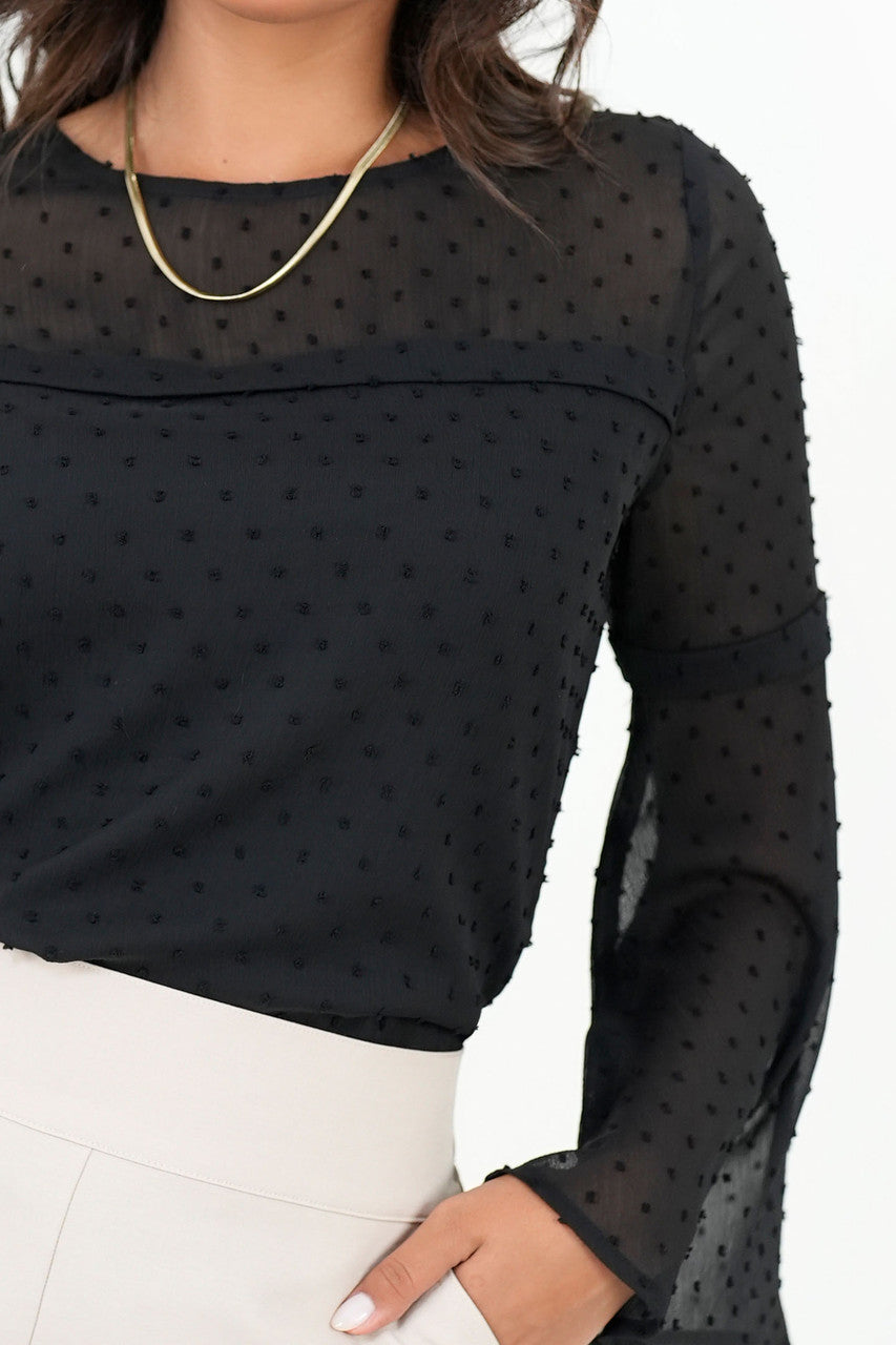 Blusa Manga 3/4 con Manga Abuchonada