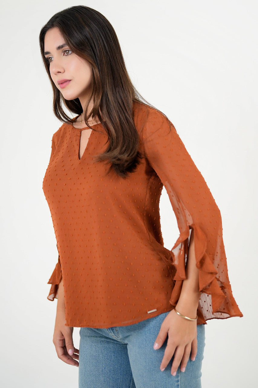 Blusa Manga Larga Gasa Plumetí
