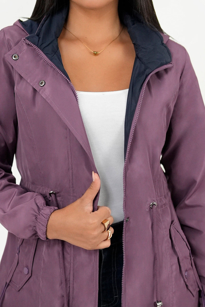 Casaca Reversible Impermeable con Capucha